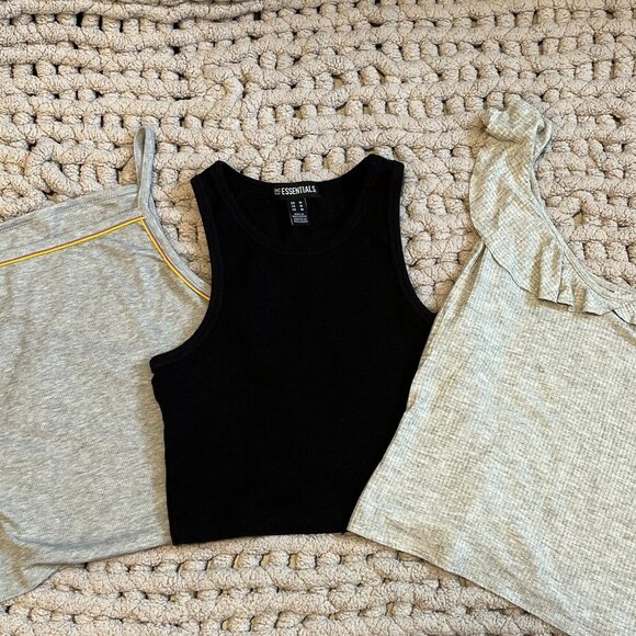 Crop Tank Top Grey and Black Bundle (Garage, Street Wear Society, Nike) Size M - Picture 1 of 16